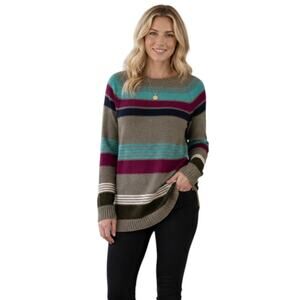 American Living Multicolor Knit Long Sleeve Sweater Top, M